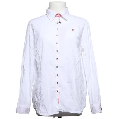 Shirt (Wit, Rood) van Os Trachten Katoen, Elastaan