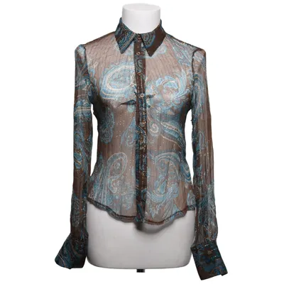 Blouse (Brown, Blue, Multicolored) from Alain Manoukian Silk
