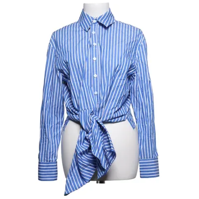 Shirt (Blue, White) from Sleek Atelier Cotton