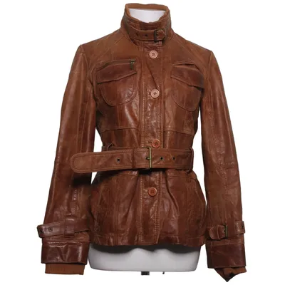 Läderjacka (Brun) från Lindgrøn Copenhagen Skinn, Polyester