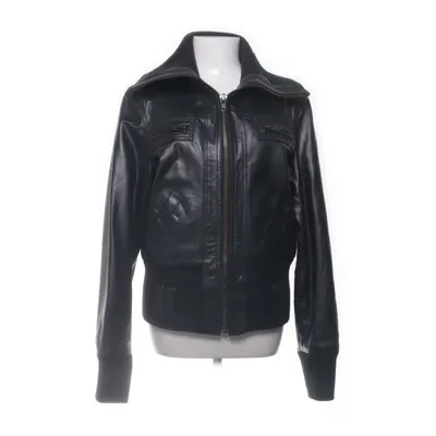 Leren jack (Zwart) van Review Polyester, Leer