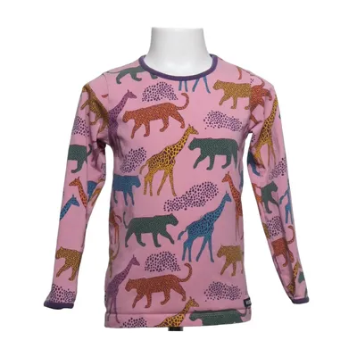 Långärmad t-shirt (Rosa, Flerfärgad) från Villervalla Elastan, Ekologisk bomull