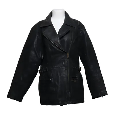 Leren jack (Grijs) van Hollies Katoen, Leer, Polyester