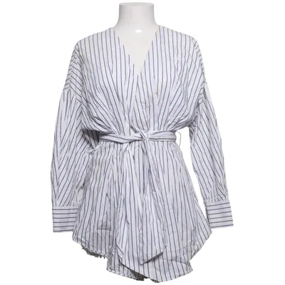 Wikkelblouse (Blauw, Wit) van Zara Woman Katoen, Elastaan, Polyamide