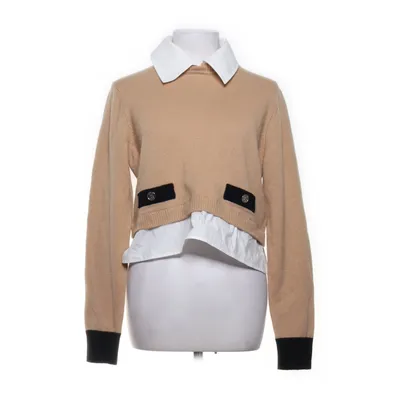 Trui (Beige, Zwart, Wit) van Sandro Kasjmier, Katoen, Elastaan, Polyamide, Wol
