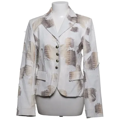 Blazer (Beige, White) from Tuzzi Cotton, Linen, Polyester