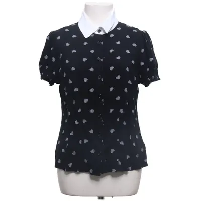 Bluse (Sort, Hvid) fra Hell Bunny Viscose