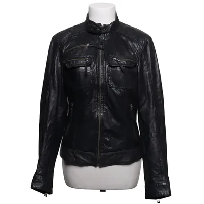 Leather jacket (Gray) from 7 eleven Cotton, Leather, Polyester