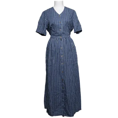 Robe chemise (Bleu, Blanc) de Tencel