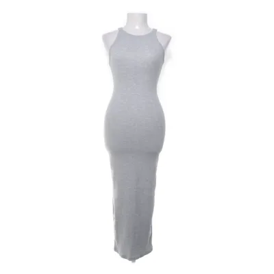 Maxi dress (Gray) from Bershka Cotton, Elastane, Polyester