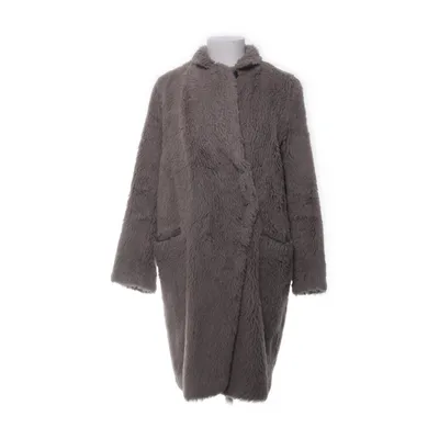 Pelsfrakke (Grå) fra Dagmar Pels, Alpacauld, Uld, Bomuld, Acetat, Polyester
