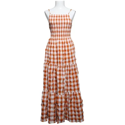 Maxi dress (Brown, White) from ASOS Design Elastane, Polyester