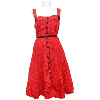 Klänning (Röd, Svart) från Hell Bunny Bomull, Elastan