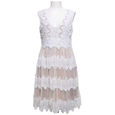 Robe de cocktail (Blanc, Beige) de Young Couture by Barbara Schwarzer Polyester
