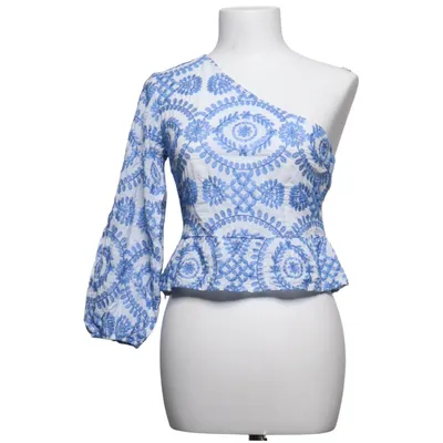 Crop top (Blue, White) from Frime Cotton