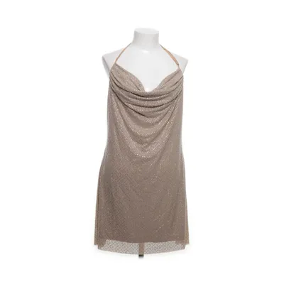 Halternek jurk (Beige, Zilver) van Boohoo Elastaan, Nylon