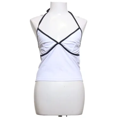 Halterneck top (Hvid, Sort) fra Fashy Elastan, Polyamid