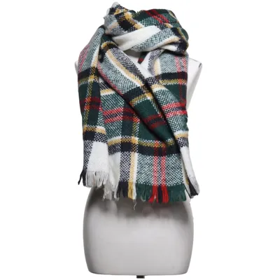 Scarf (Green, White, Multicolored) from Zara Accessories Acrylic