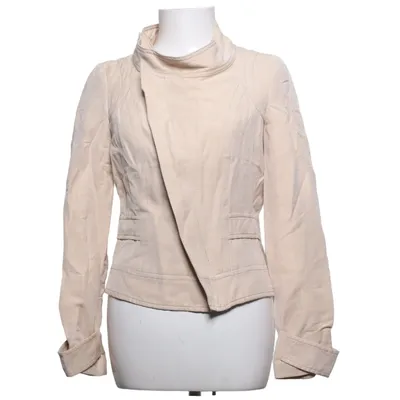 Bikerjacke (Beige) von Zara Basic Acetat, Leinen, Viskose