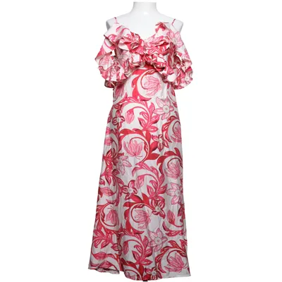 Jurk (Roze, Wit) van H&M Viscose, Polyester
