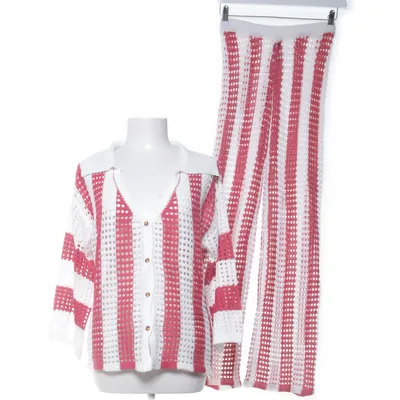 Sæt (Hvid, Pink) fra Shein Polyester