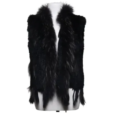 Outer vest (Black) Acrylic, Rabbit fur