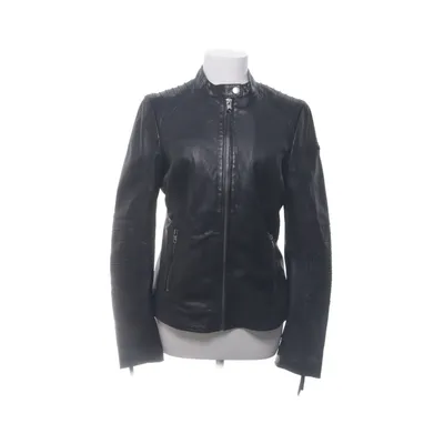 Leren jack (Zwart) van Tigha Polyester, Leer