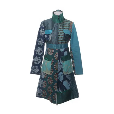 Frakke (Petroleumsgrøn, Flerfarvet) fra Desigual Bomuld, Linned, Polyester, Viscose