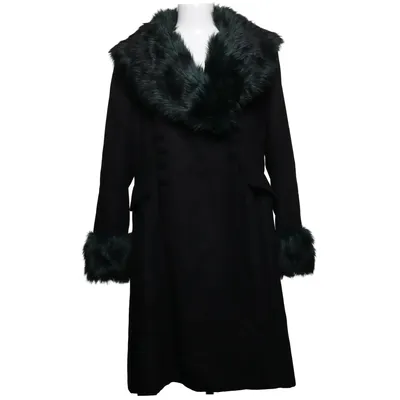 Coat (Black, Green) from Hell Bunny Elastane, Polyester, Viscose