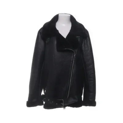 Shearling jas (Zwart) van PrettyLittleThing Polyester, Imitatiebont