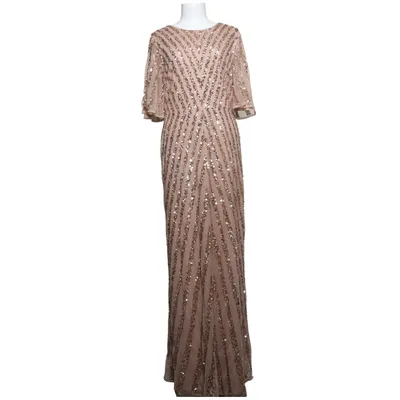 Aftonklänning (Beige, Guldfärgad) från Maya Deluxe Polyester
