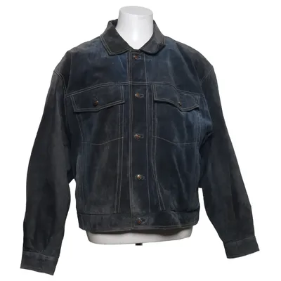 Läderjacka (Grå) från Genuine Skinn, Polyester