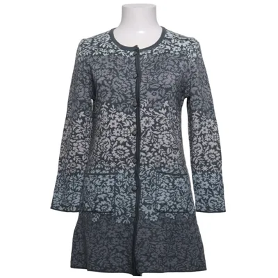 Cardigan (Gris, Blanc) de Oleana Laine de mouton, Soie