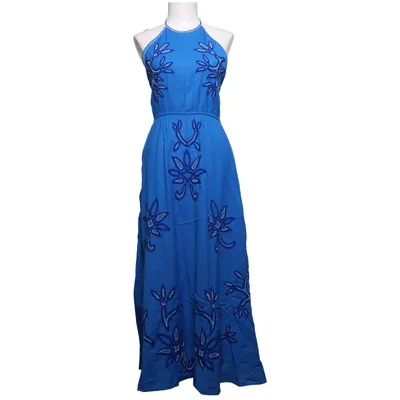 Halternek jurk (Blauw) van Zara Katoen, Linnen