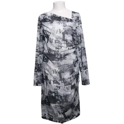 Klänning (Svart, Vit) från Mandarin Elastan, Återvunnen polyester, Viskos