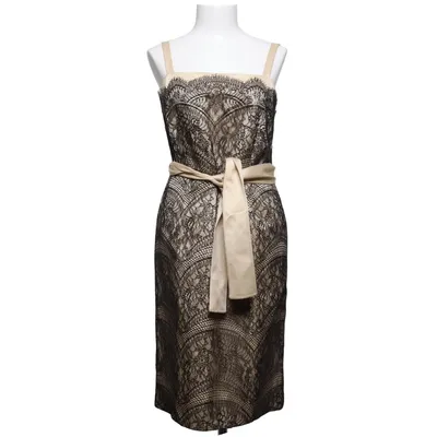 Cocktailkleid (Schwarz, Beige) von Roberto Verino Baumwolle, Polyamid, Seide, Wolle