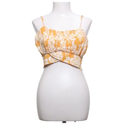 Crop top (Geel, Wit) van Etika Fashion Katoen