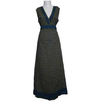 Robe longue (Bleu, Or) de Fantazia Coton