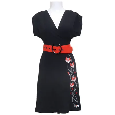 Robe (Noir, Rouge) de Pussy Deluxe Coton, Élasthane
