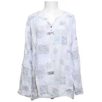 Blouse (Wit, Blauw, Grijs) van Gina Benotti Viscose