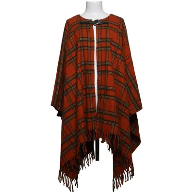 Poncho (Orange, Brown) from Contempora Acrylic, Elastane, Polyester, Wool