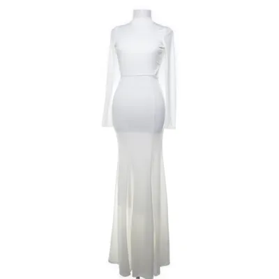 Maxi jurk (Wit) van Fashion Nova Elastaan, Polyester
