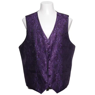 Suit vest (Purple, Black) from Hi-Tie Polyester
