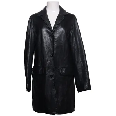 Leather coat (Black) from Conbipel Acetate, Leather, Polyamide