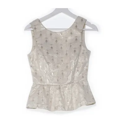 Top péplum (Beige, Or) de H&M Coton, Fibre métallique, Polyester