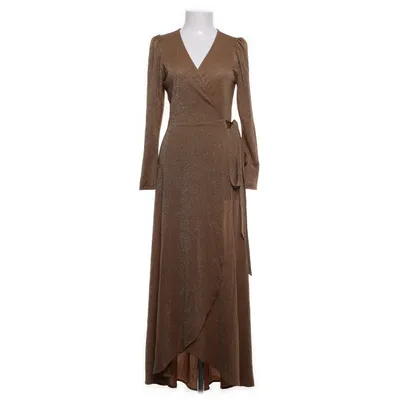 Robe portefeuille (Marron) de Valerie Élasthane, Fibre métallique, Polyamide