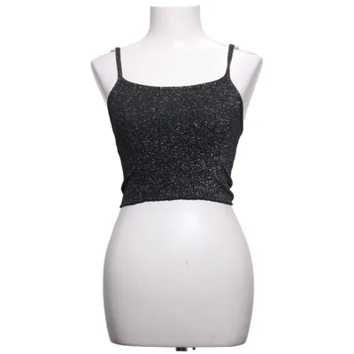 Crop top (Black, Silver) from Light Before Dark Elastane, Metallic fiber, Polyester, Viscose