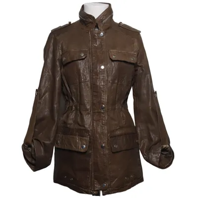 Läderjacka (Brun) Skinn, Polyester