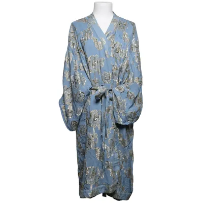 Kimono (Blue, Gold) from Indiska Metallic fiber, Viscose
