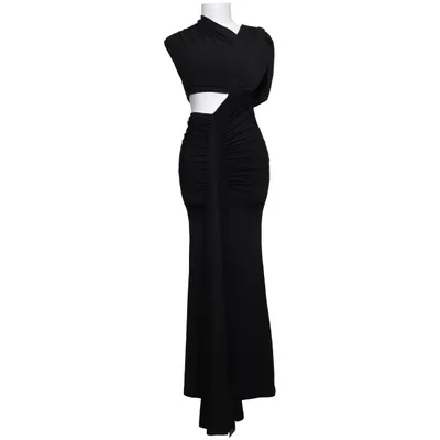 Maxi dress (Black) from Fashion Nova Elastane, Polyester